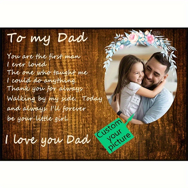 

1pc Custom Photo To My Dad Canvas Painting Personalized Name Date Poster And Prints Wall Art Picture For Father's Day Birthday Gift 11.8inchx15.7inch
