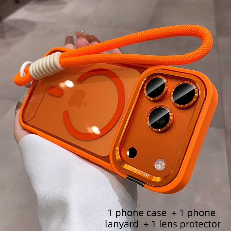 TEMU para teléfono: (1 + 1 cordón para teléfono + 1 película para lente de cámara) con soporte de cámara de metal, protector de lente magnético y
