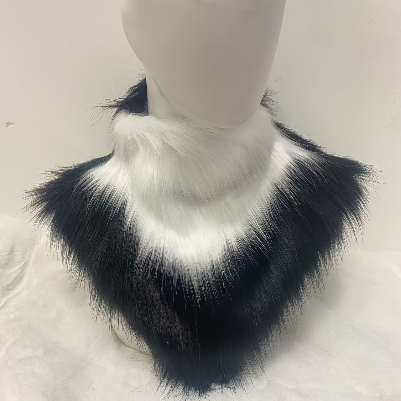 Furry Mascot Costume Anime Cosplay Color Block Scarf With Lining And Zipper