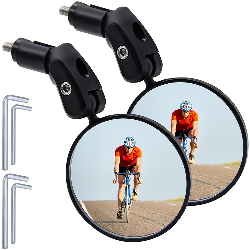 E-shop 2 Stück Fahrradlenker-Spiegel, HD Acryl Konvex Rückspiegel 360° Verstellbare Lenkermontage mit Inbusschlüssel, Geeignet für Mountainbike und