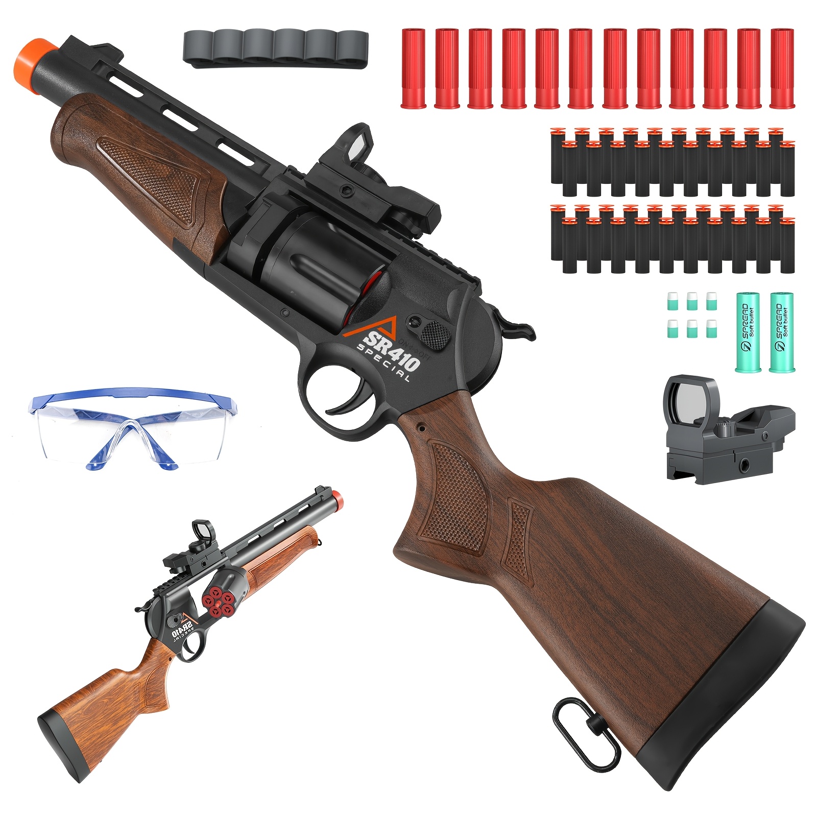 Pistolet Jouet Mitrailleur à Fléchettes En Mousse – Chargeur Chaîne 24 Fléchettes, 40 Fléchettes Incluses – Jeu De Tir Pour Enfants 6-8 Ans
