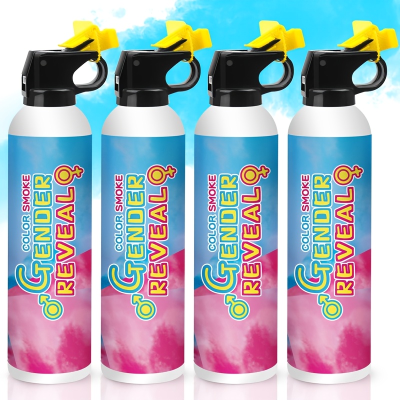 4pcs Gender Reveal Confetti Cannon Set, Gender Reveal Smoke , High Quality Gender Reveal Supplies, Party Spray , Party Decorations, Suitable For Celebrations, Festivals And Parties