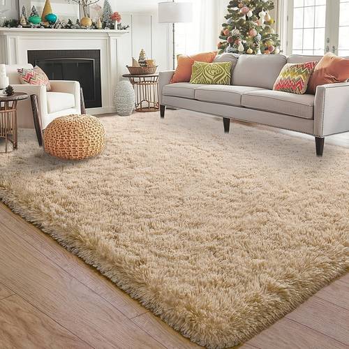 1pc camel room area rug soft and versatile for living room and bedroom thick floor mat carpet with multiple sizes