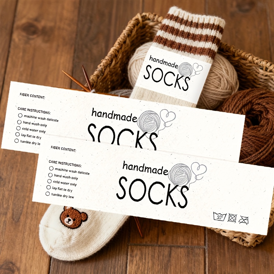 TEMU 10pcs Universal Sock Waistbands, Unisex Sock Packaging Waistbands, Packaging Materials, Sock Tag Paper Cards. Suitable For Hand-knitted Socks,