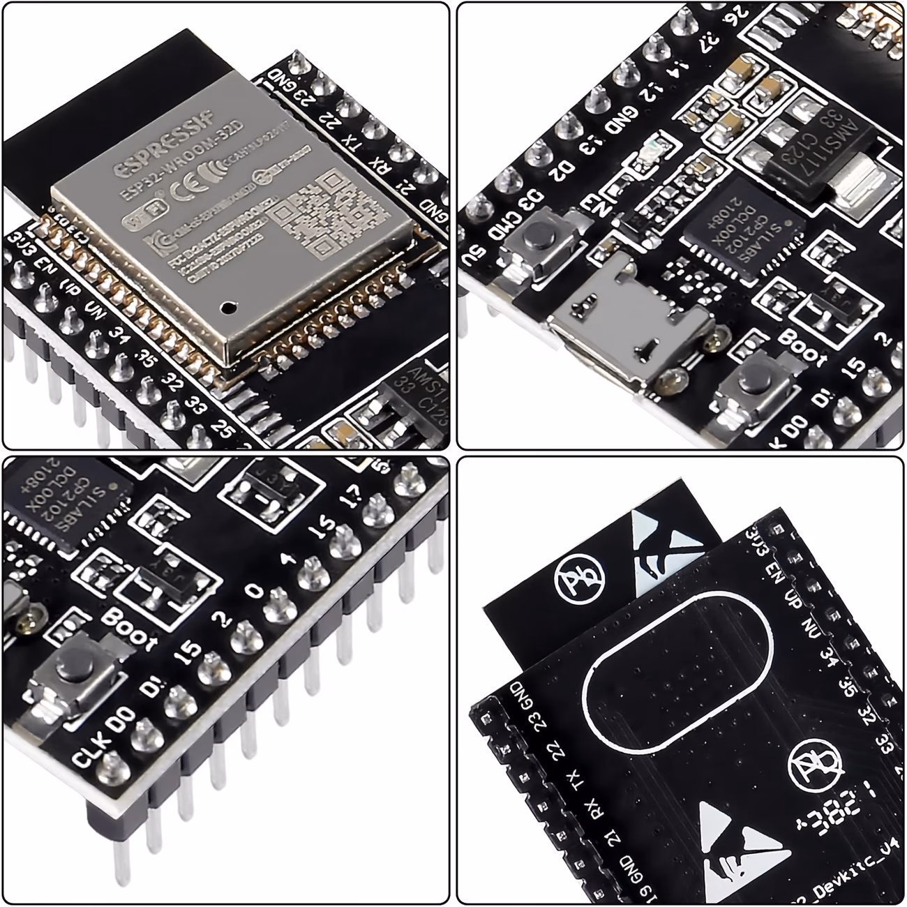 לוח פיתוח esp32 עם מודול דו-ליבתי -32d, לוח מיקרו usb חסכוני באנרגיה תואם ל-iot, רובוטיקה, אוטומציה - ללא צורך בהרכבה, מוכן לשימוש פרטי מוצר 1