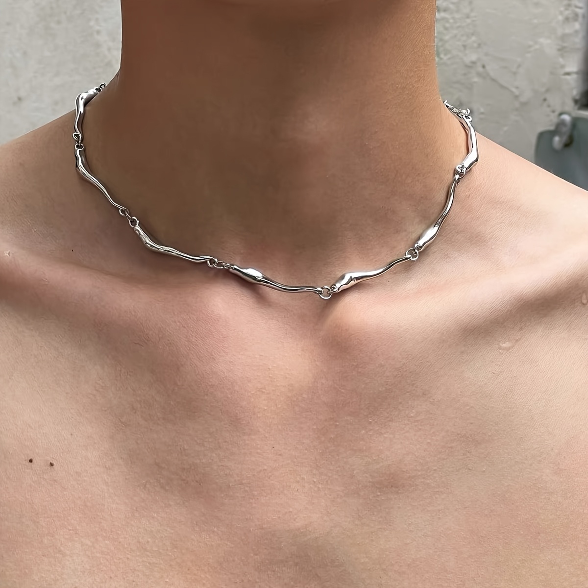 E-shop 1 Stück Coole 3D--Twist-Kette für Männer & Frauen – -Textur, Unisex Modern Minimalistisch für den , Date Night, Geschenk – Langlebiges
