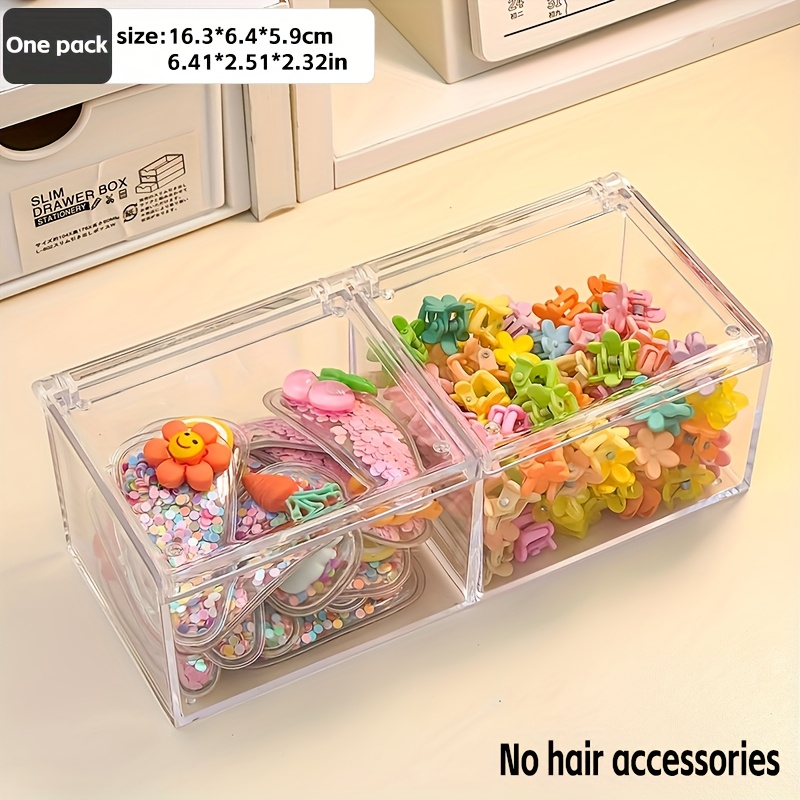 1 Voidisle Clear Plastic Jewelry Box With Lid - Stackable Transparent Storage Suitable For Necklaces, Bracelets, Hair Ties, Rings - Desktop, Clear Visibility, Space- Container