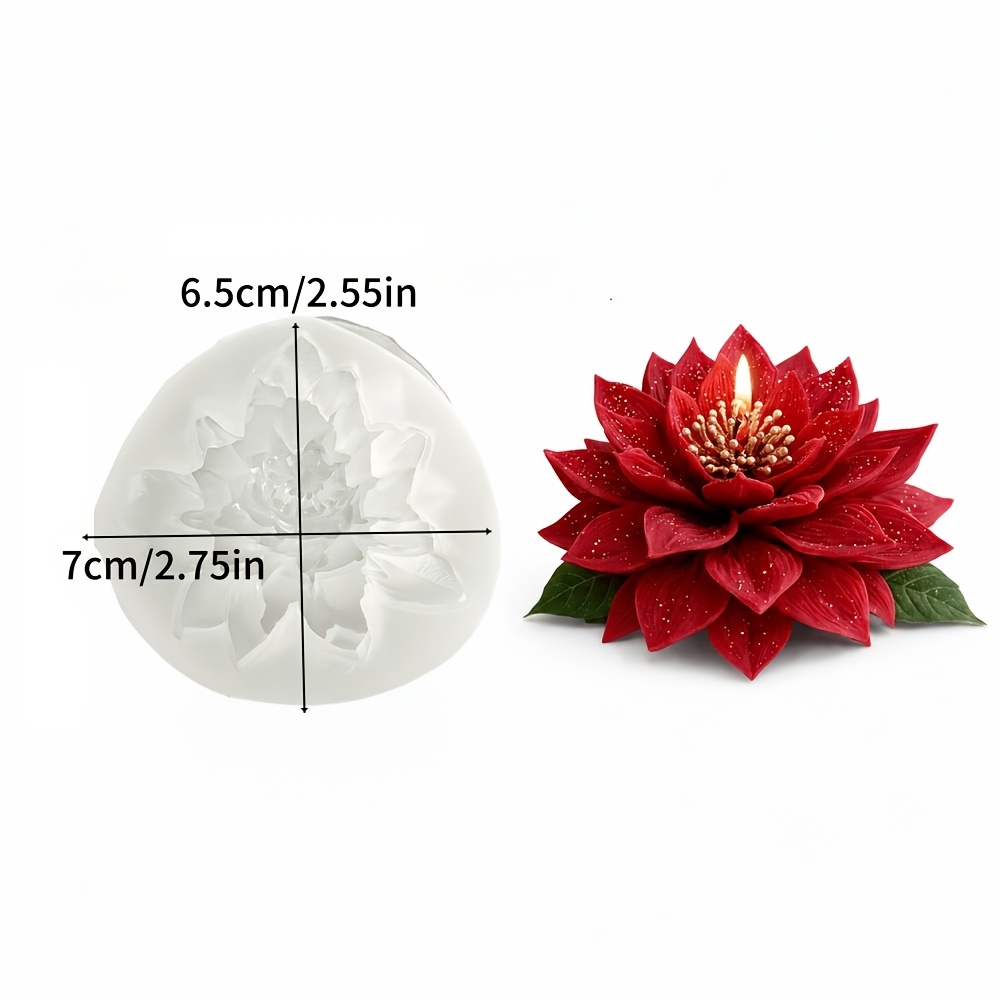 TEMU 1pc Single-cavity Red Suitable For Diy Clay & Resin Mold - Christmas Scattered Flower Petal Mold With Durable Silicone Template For Wax Crafts,