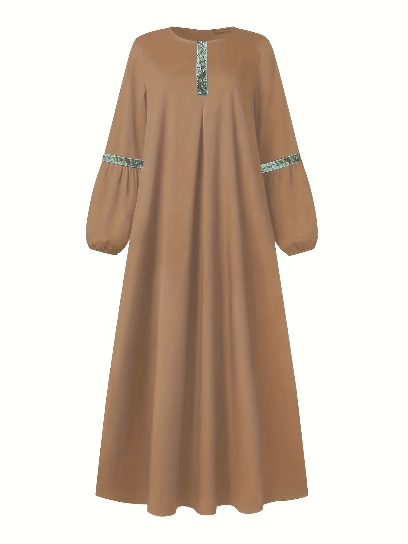 slim fit dress slacks Final Sale Plus Size Faux Wrap Gown with Pleated Waist & Balloon Sleev   Chic And Curvy