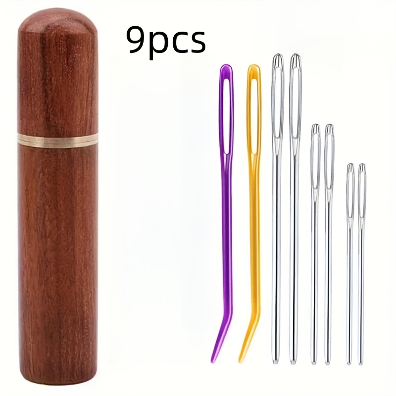 9pcs Random Hand-made Large Eye Needle Set| Stainless Large Eye Needle| Crochet Knitting Needle Multifunctional Tool