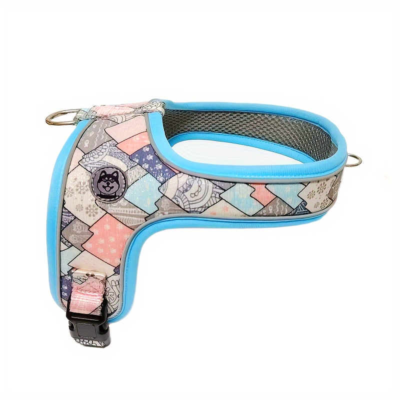 TEMU Pet Dog Cartoon Print Breathable Lightweight Vest-style Harness, Suitable For Medium To Small Dogs For Outdoor Walking, Leisure Activities, Etc,