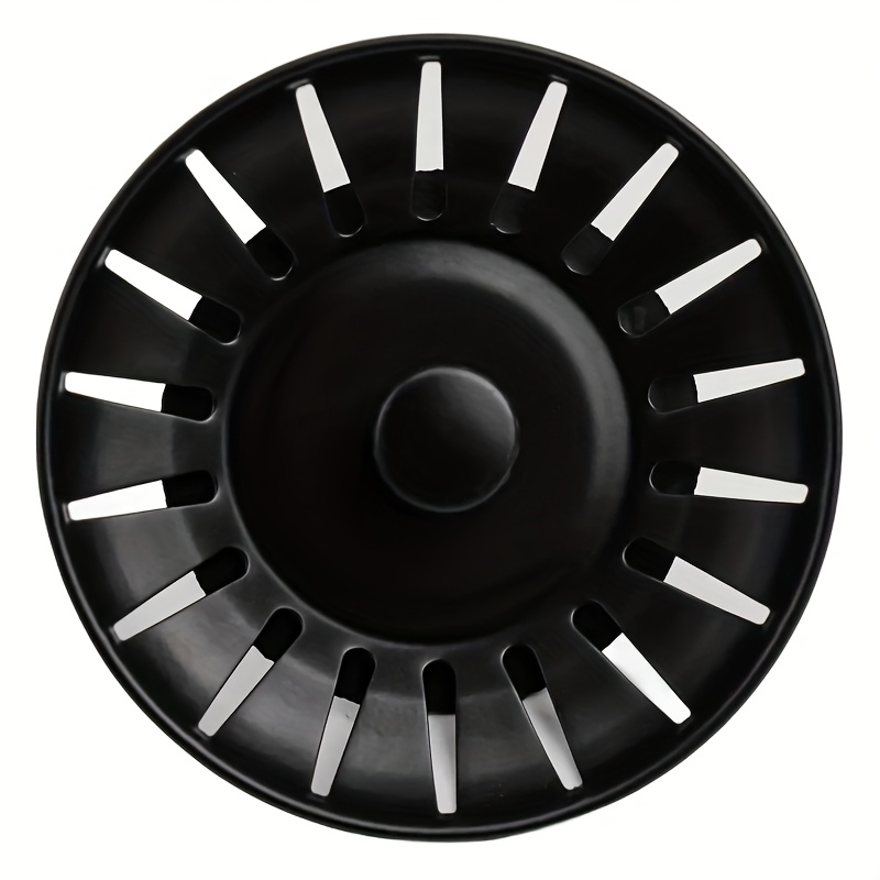 Black 304 Stainless Steel Basket Kitchen Sink Strainer Drain Plug For Dishwasher Under-sink Accessories, 78mm