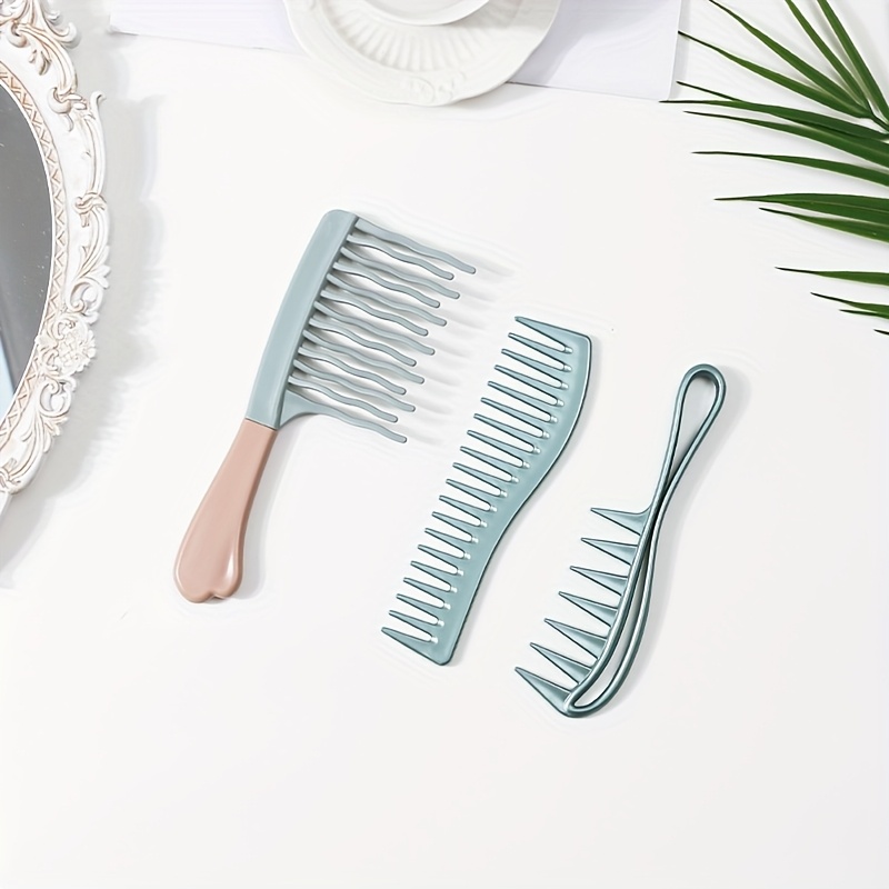 E-shop 3-teiliges Set Premium Kamm mit breiten Zähnen: Ein Doppelreihen--Kamm mit breiten Zähnen zum Entwirren, Zwei Styling-Kämme mit breiten Zähnen.