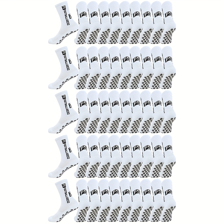 Image of 10/20/50pairs Football Socks For Girls Boys Sports Socks Towel Bottom Grip Socks Soccer Basketball Skateboard Exercise Athletic Socks, For Teenager