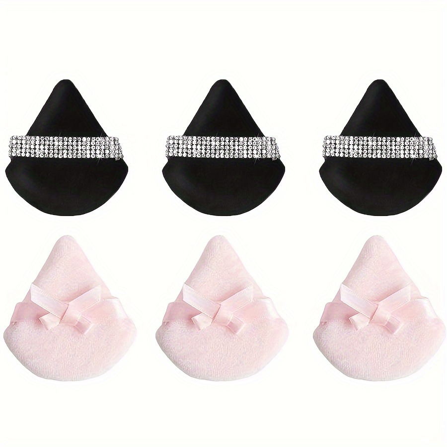 TEMU Set di 6 Morbidi Decorativi con Diamanti e Fiocchi, Ideali per Applicare Ciprie, Ciprie o Ciprie Corpo. Questi Impalpabili Sfumanti per Sfumare