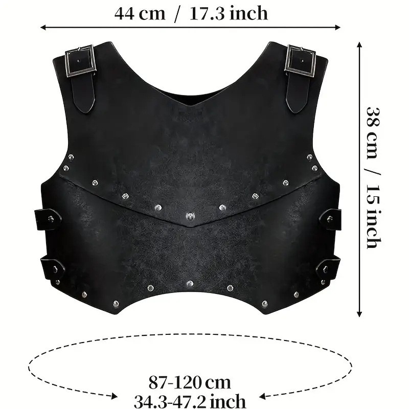 Jorzer Armure de Chevalier médiéval en Cuir PU, Armure de Poitrine pour Hommes, Plastron Viking réglable, Costume en Cuir pour Hommes, Costume Viking Chevalier médiéval Jorzer Armure de Chevalier médiéval en Cuir PU, Armure de Poitrine pour Hommes, Plastron Viking réglable, Costume en Cuir pour Hommes, Costume Viking Chevalier médiéval