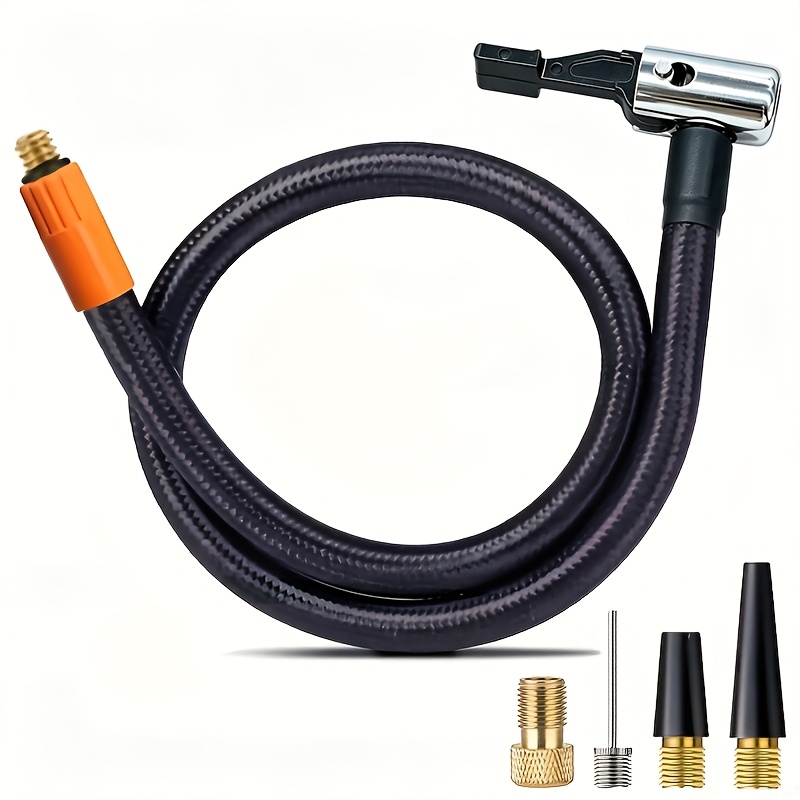 TEMU Suits M6 Locking Universal Tire Inflator Hose Adapter With Metal Locking Nozzle, Nylon-wrapped Hose, Air Compressor To Tire Connection,