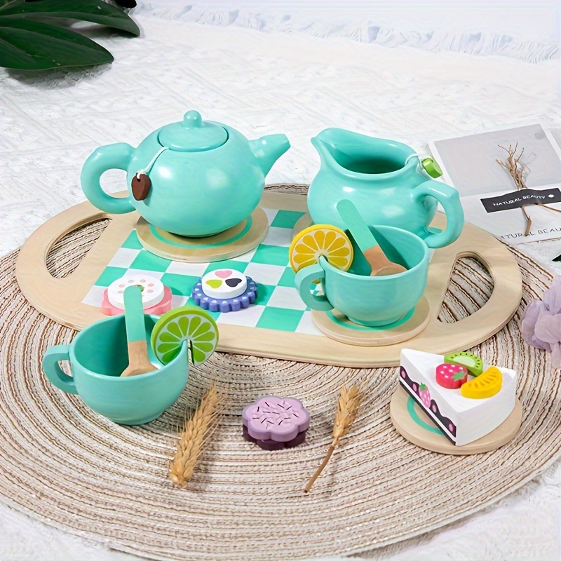 Girls wooden tea set deals