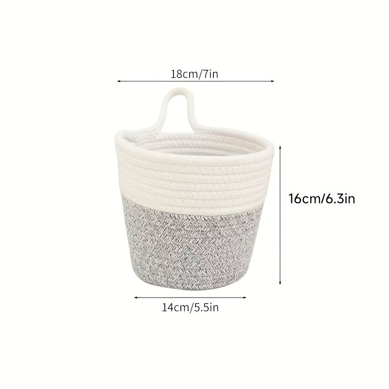 New Desktop Cotton Rope Storage Basket, Handmade Woven Storage Bin, Bedside Snack Container, Shelf Baskets