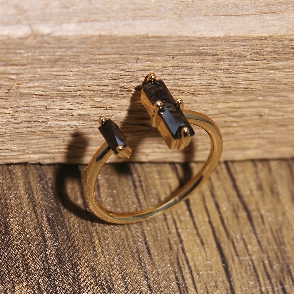 Natural Stone Agate Open Ring Minimalist Retro Ring