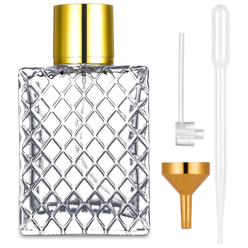 E-shop 50ml/100ml Parfümflasche mit Gittermuster, auslaufsichere Flüssigkeits-Sprühflasche, geeignet für den täglichen Arbeitsweg, Geschäftsreisen und