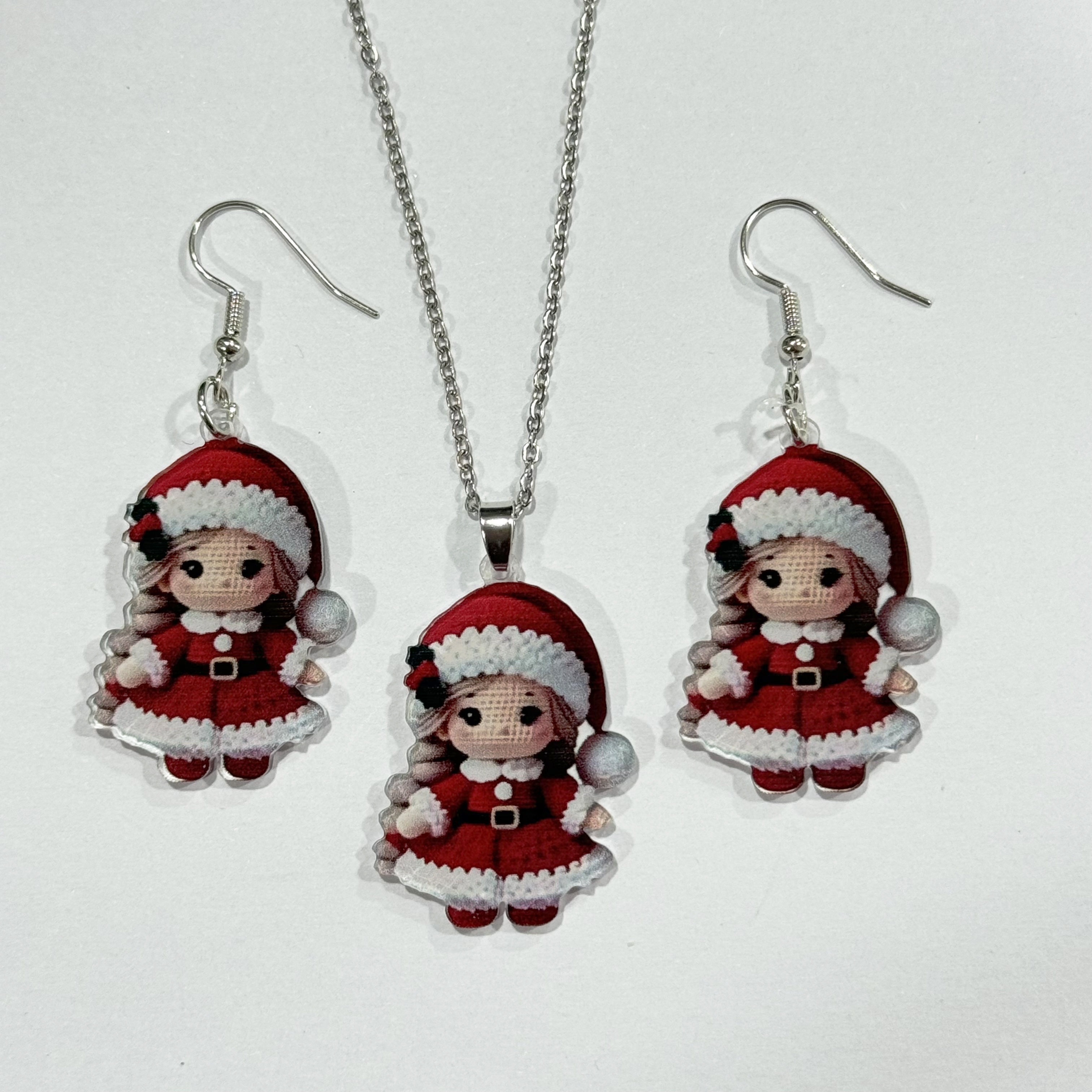 TEMU 1/2/3 Sets 2d Acrylic Christmas Simulated Woven Christmas Men's Dangle Pendant Earring Set - Unique Holiday Men Women Teen Jewelry - Easy