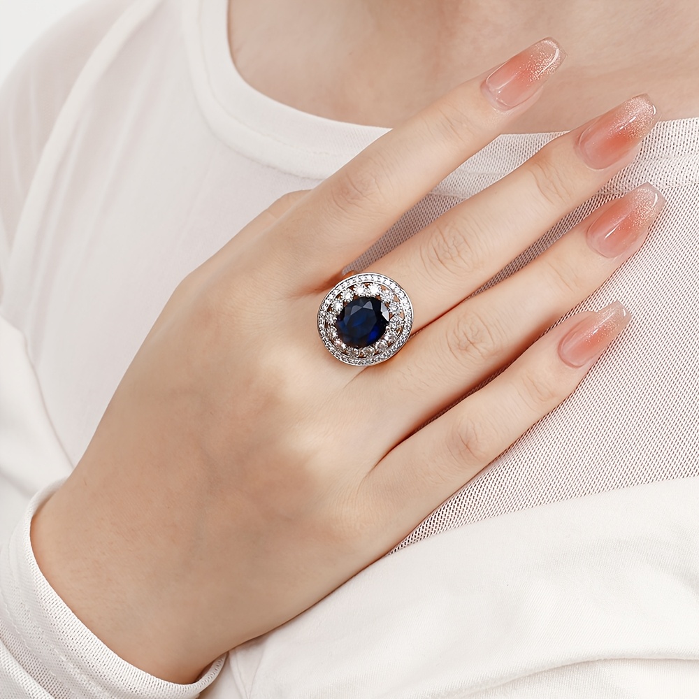 Two Tone Zirconia Oval Earrings & Ring Set 14K Golden Plated