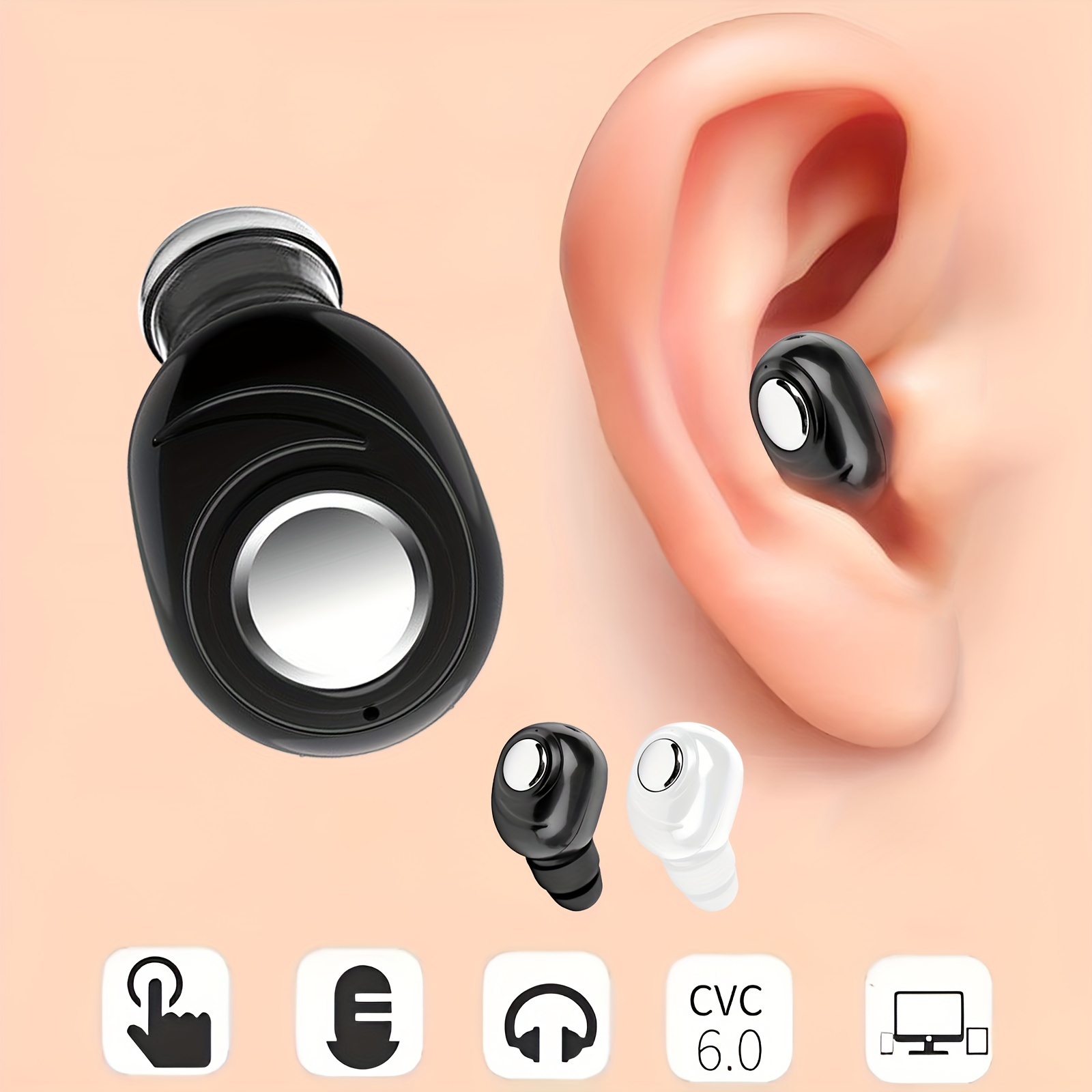 

Wireless Earbud Mini Wireless Earbud In Ear Headphone With 4-5 Hours Playtime Headset With Mic Forandsmartphones