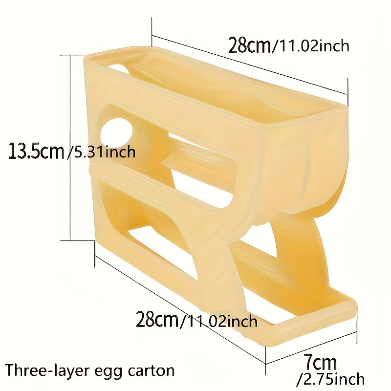 1pc Space-Saving Egg Storage Organizer with Automatic Rolling Eggs - Heavy-Duty Refrigerator Egg Box, No Assembly Needed, Fits Side Door/Shelf - Ideal for Home, Kitchen, or Commercial Use, Kitchen Organization, Compact Design, Sturdy Construction, Busy Households