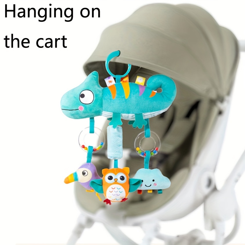 

Adorable Plush Baby Crib Mobile With Wind Chime - Soft Cartoon Animal Toys For Infants 0-3 Years, Perfect For Strollers & Car Seats