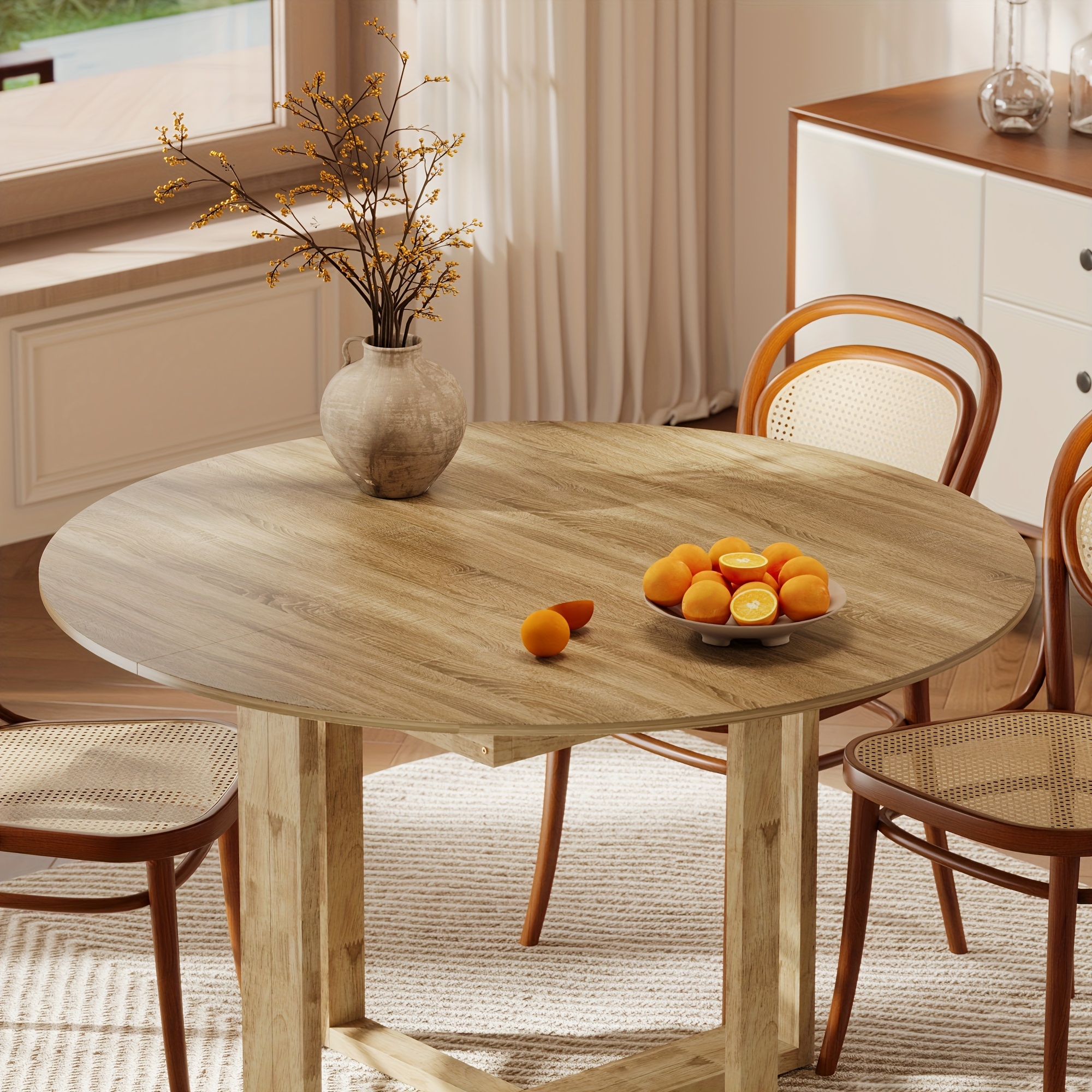 Extendable Dining Small Round Kitchen Dining Table Extendable - Main Image