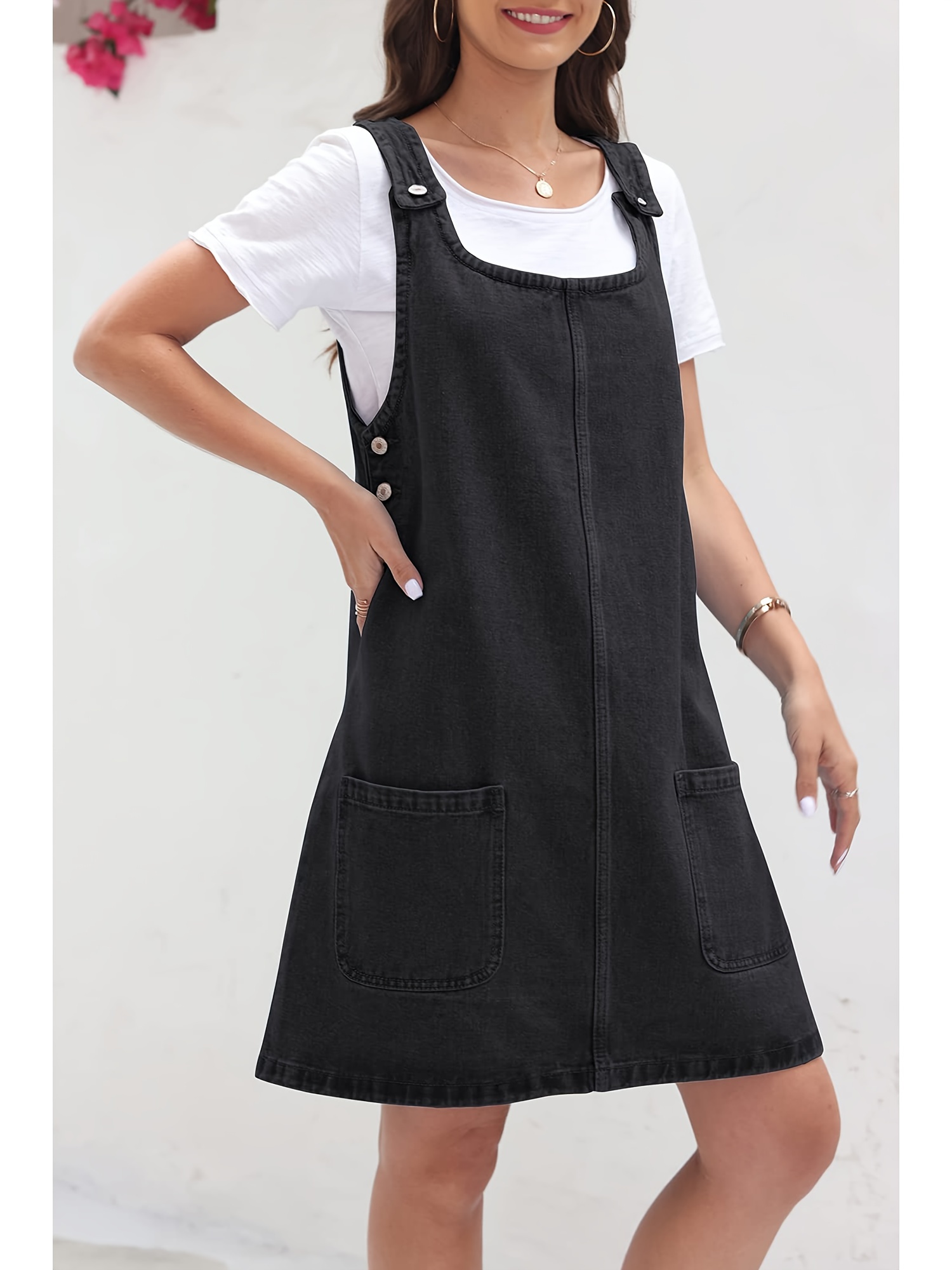 white christmas dresses Overall Denim Mini Dress – edikted