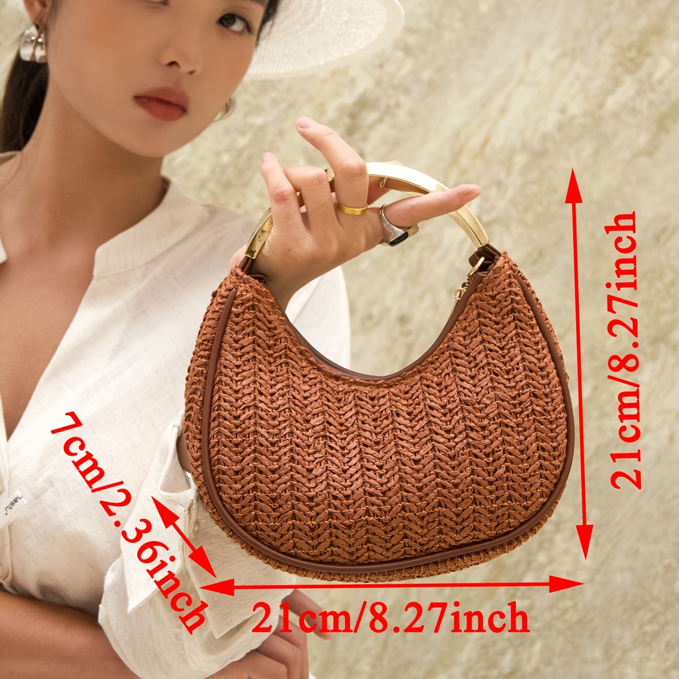 Luxury Women's Golden Weave Evening Clutch