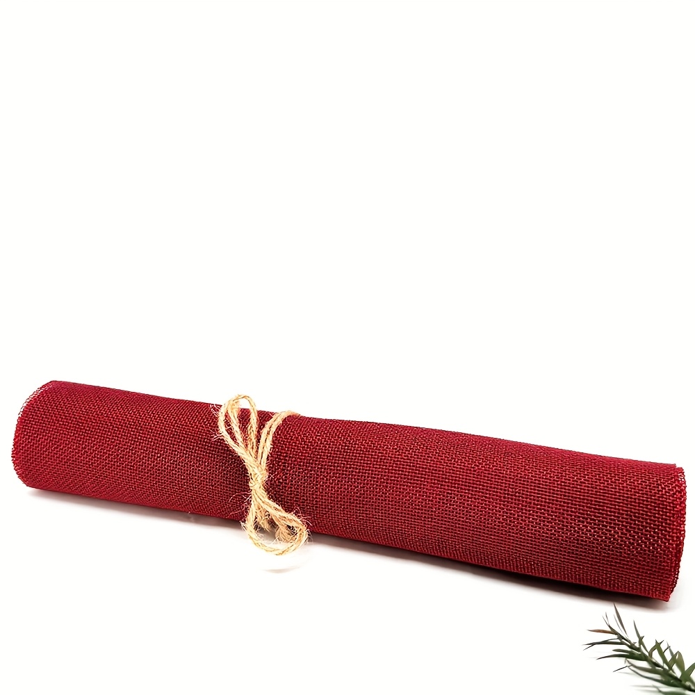 TEMU Rotolo di Tessuto Iuta Vintage, con Stampa a Caldo in Lamina , per Confezioni Regalo Fai da Te con Fiori, Tovaglia per Natale, Matrimoni, Feste,
