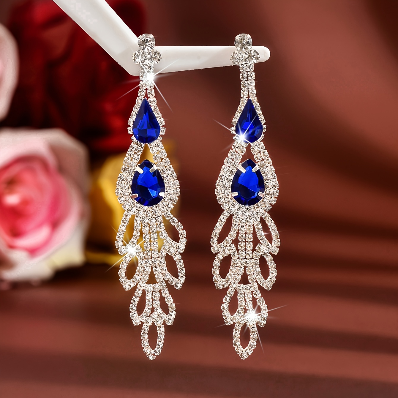 TEMU Boucles d'oreilles à pompons de , et élégantes, boucles d'oreilles longues à goutte de tempérament, bijoux de style européen et américain pour