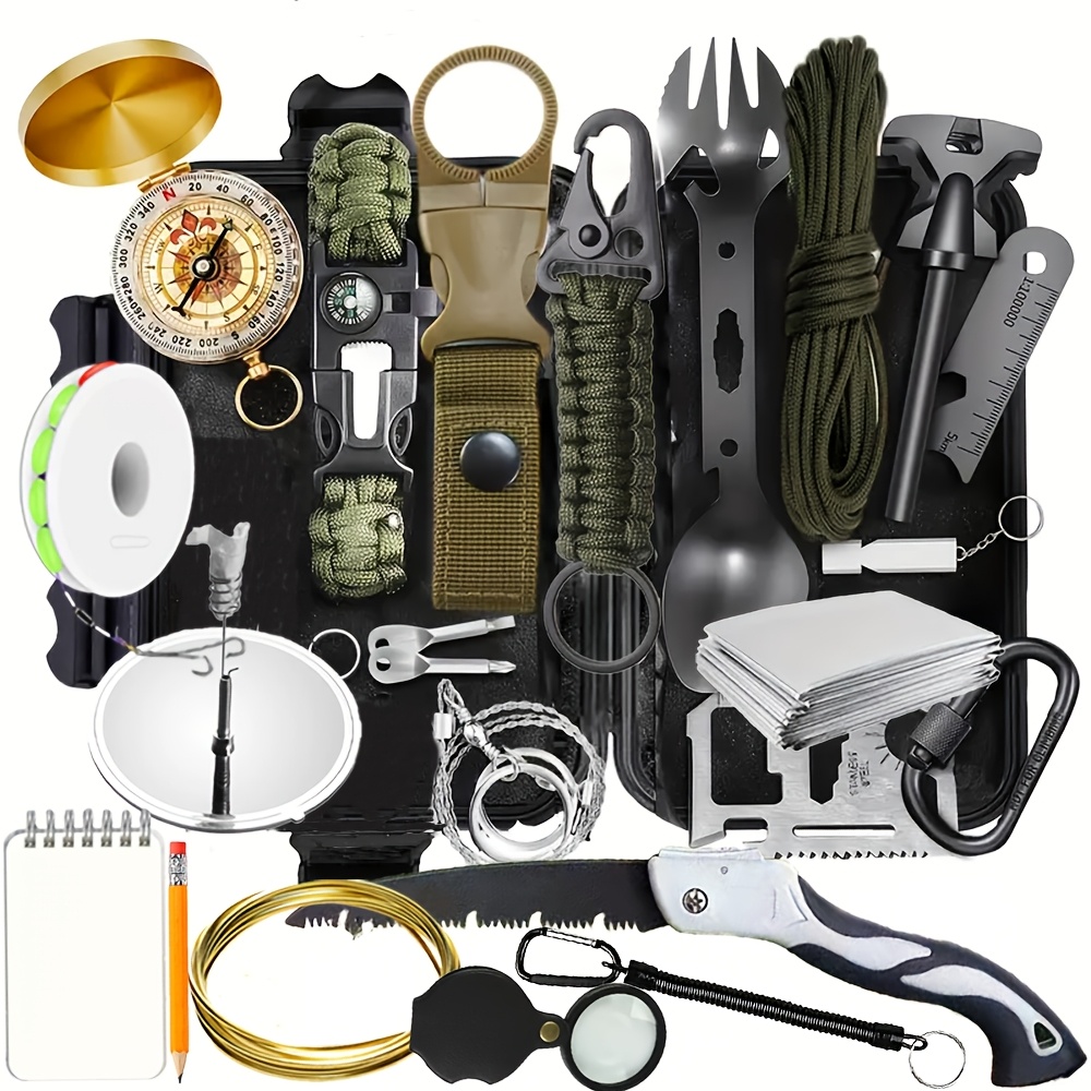 22-in-1 Survival Kit with Compass and Firestarter for Camping and Hiking