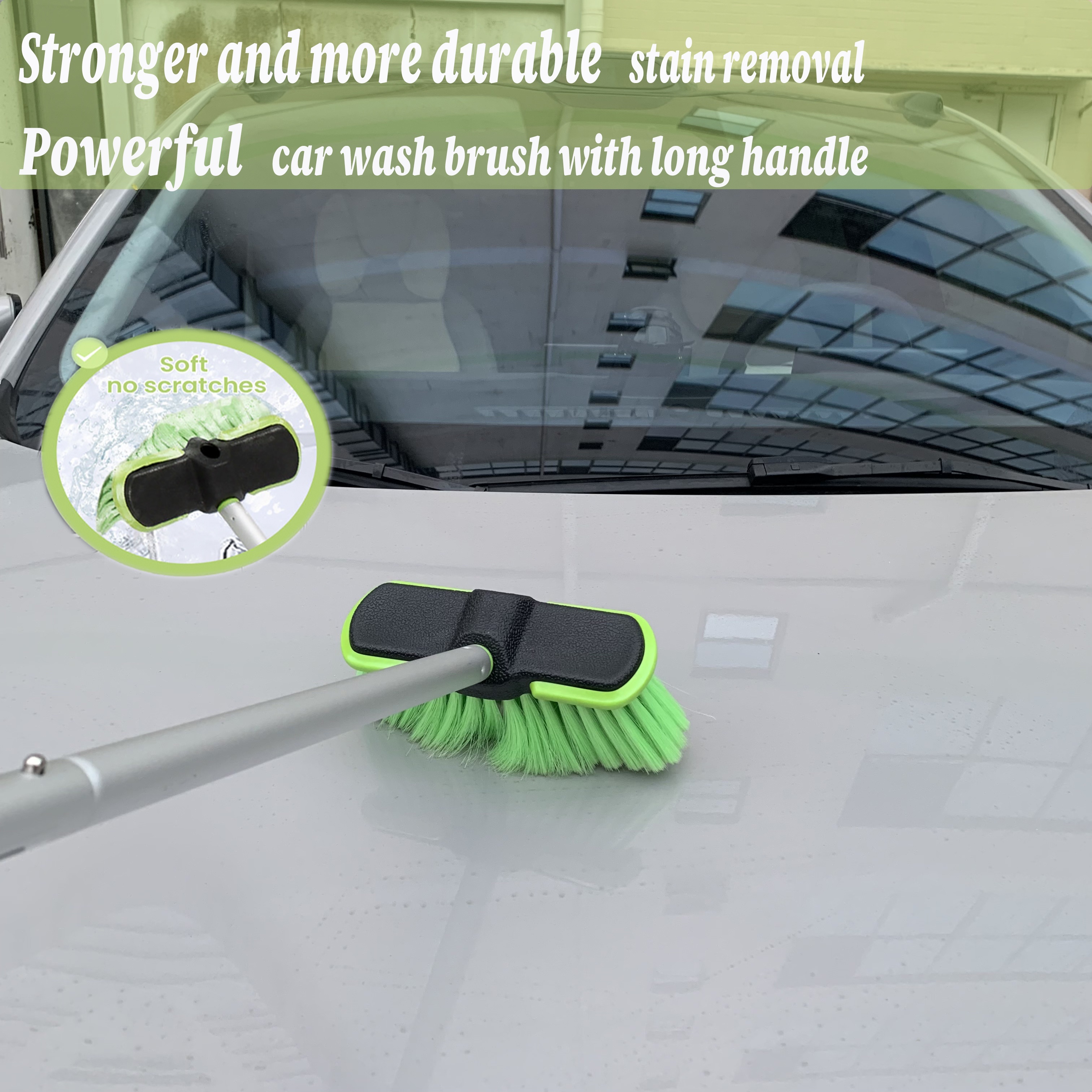 

65" 165cm Long Bristle Car , -use For Car , Scrubbing, Removal, Plastic , Eva Foam Sponge And Aluminum