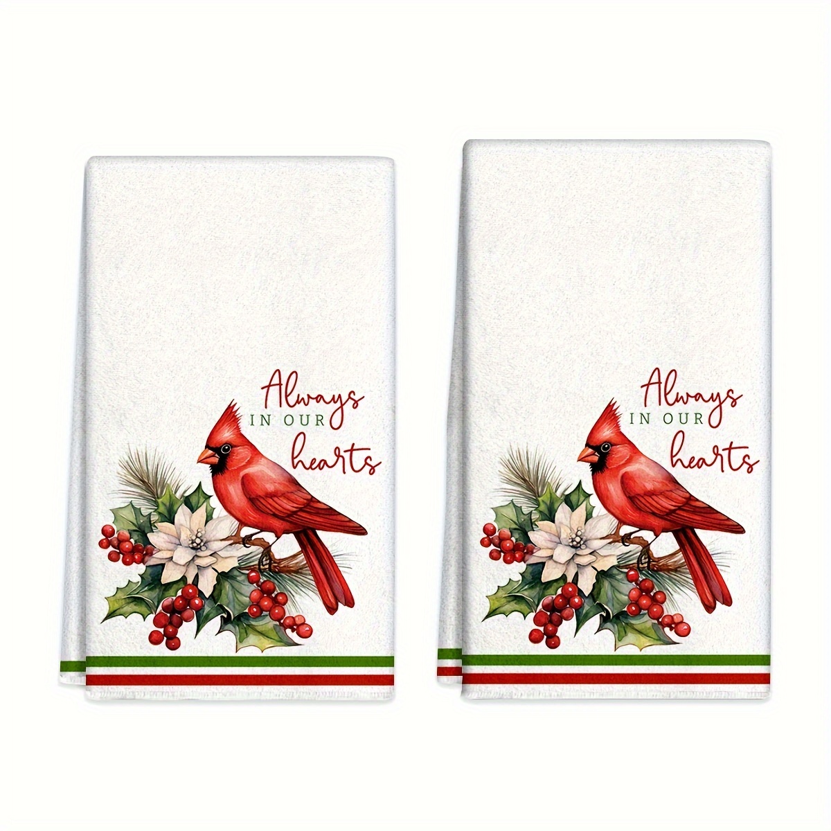 

Christmas Kitchen Towels Set Of 2 - Modern Dish Cloths, Machine Washable, Polyester, Ultra Fine Knit Fabric, Oblong, Fade Resistant, High Quality, Soft And Durable Cartoon Theme Dish Towels