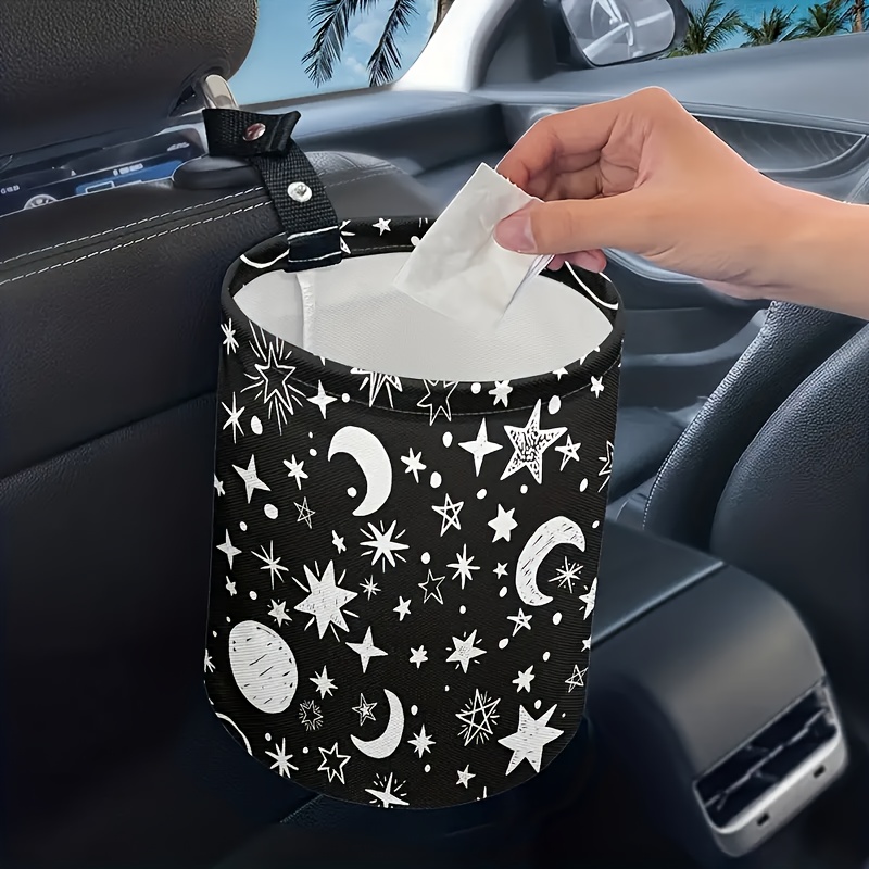 

Moon & Trash Can - Polyester, Fits Most Vehicles, Camping & Kitchen Use, Stylish Accessory For , Garbage Organizer, Interior Decor