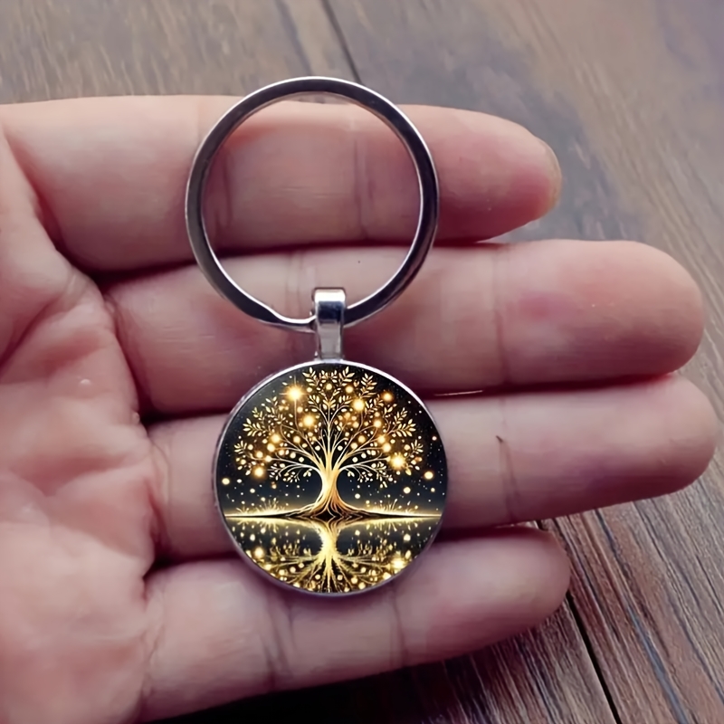 TEMU Llavero colgante con de árbol de , de moda transfronteriza, con exquisito diseño de hojas, joyería de colgante para llave