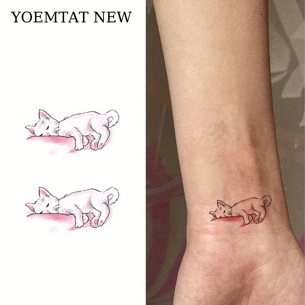 Impermeabile Adesivo Tatuaggio Temporaneo Stile Scuro Gatto Rosa Flash  Tatuaggi Gotico Punk Arte Del Corpo Falso Tatoo Uomo Donne - Temu Italy