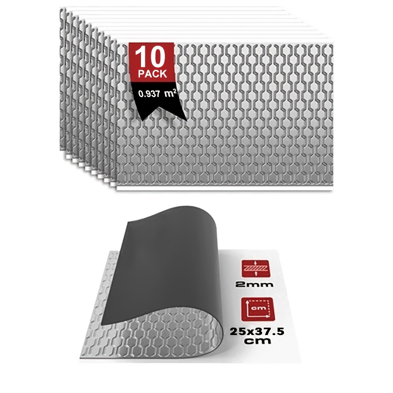 Image of Car Butyl Sound Deadening Self Adhesive Mat 2mm 80mil Sheets Butyl Sound Deadener Mat Noise Dampening Noise Insulation For Car Van Trunk Door Floor And Ceiling
