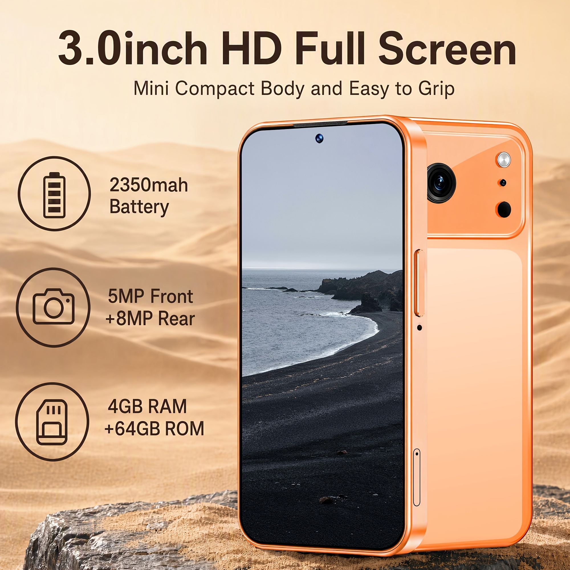 Image of Pocket Mini Smartphone 3.0 Inch 4gb 64gb Rom 13 3g Unlocked 8mp Camera For Senior Backup Phone Use