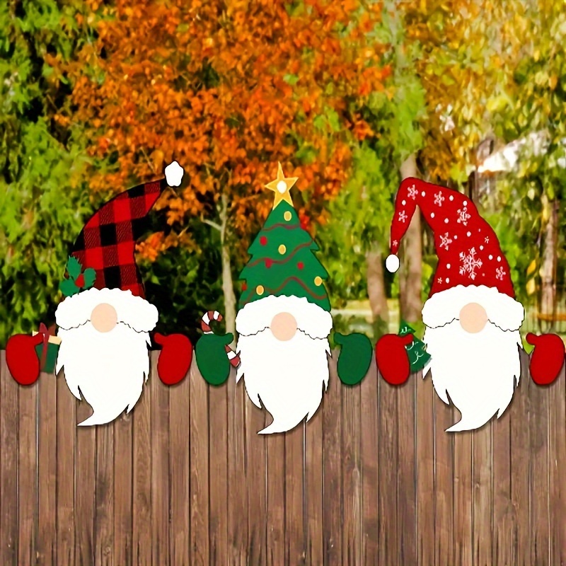 

3pcs Christmas Fence - Outdoor Garden & Yard Decorations, No Power Needed,