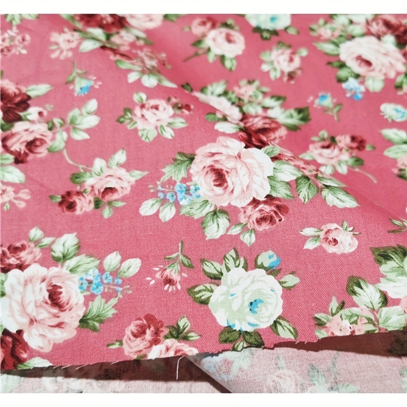 Rose Floral Cotton Fabric Bundle, 19.6x62.2 Inch - Perfect For Quilting And Sewing Crafts