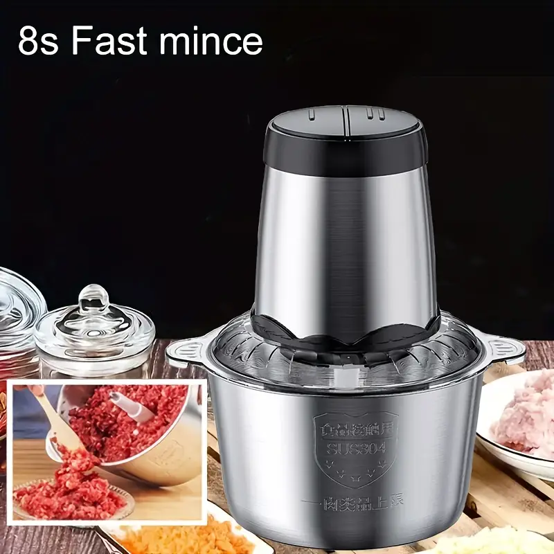 300w food processors for home and kitchen use meat grinder 4 bi level blades electric food chopper meat grinder for meat vegetable fruits nuts wit bi level blade 2 speed Product details 0