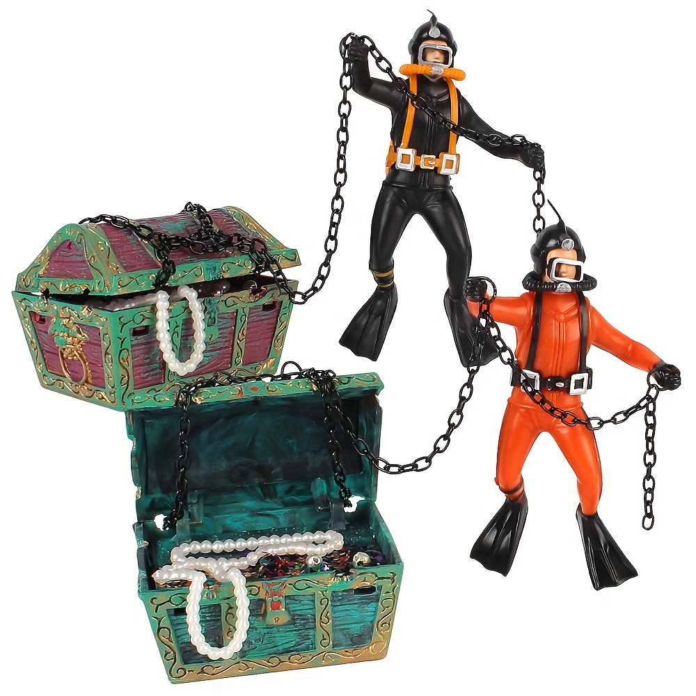 

Treasure Hunter 1pc Diver Action Figure Aquarium Decoration Accessories Fish Tank Ornament