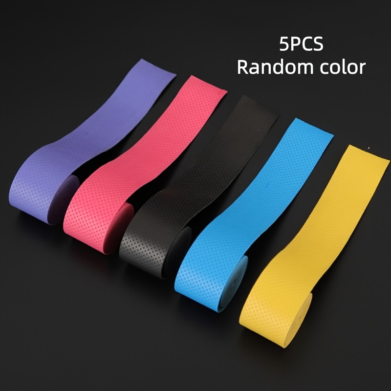 TEMU 5pcs, Tennis Racket Sweatband, Hand Glue, Fishing Rod Anti-slip Tape, Sports Equipment , Sweat-absorbing , Multifunctional And Durable, Random