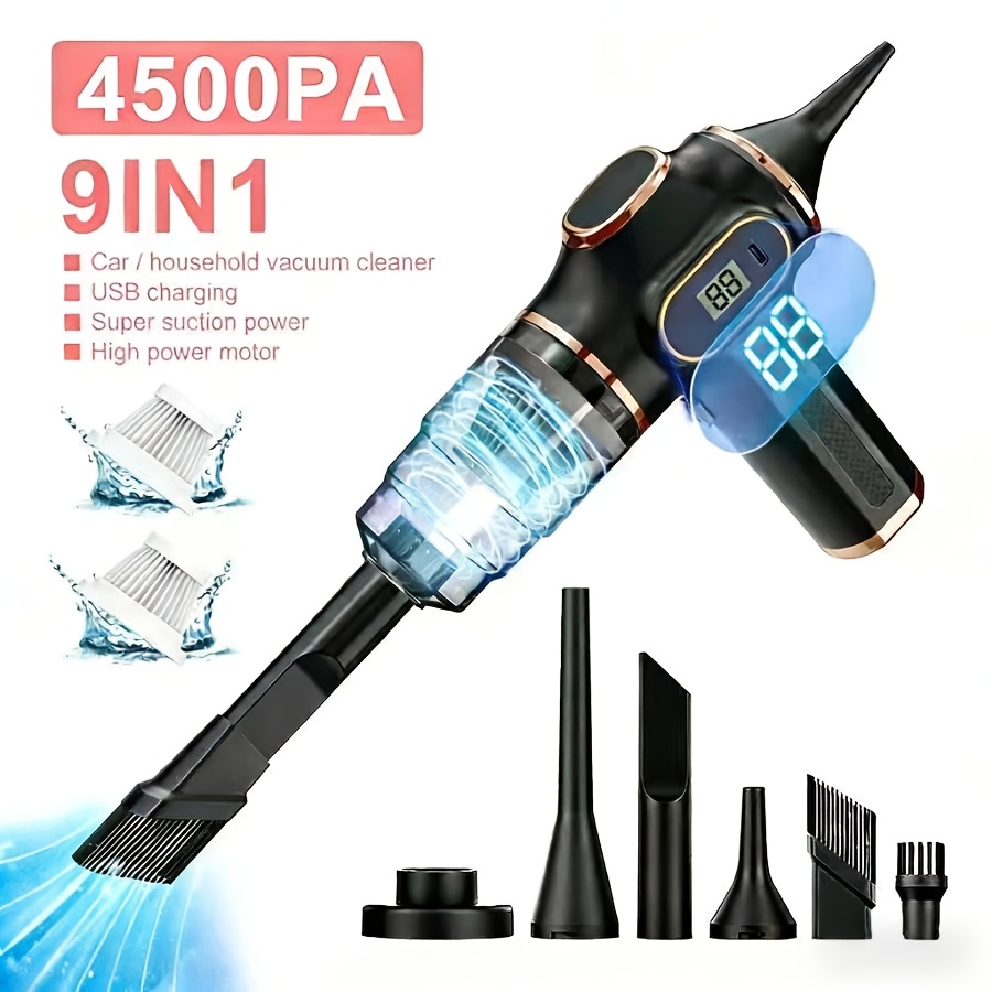 Image of Handheld Cordless Vacuum Cleaner, Large Capacity Powered With Digital Display Screen, Hepa Filter, Rechargeable Car And Corner Stair Pet Cleaning, Suitable For Home Use Christmas Gift