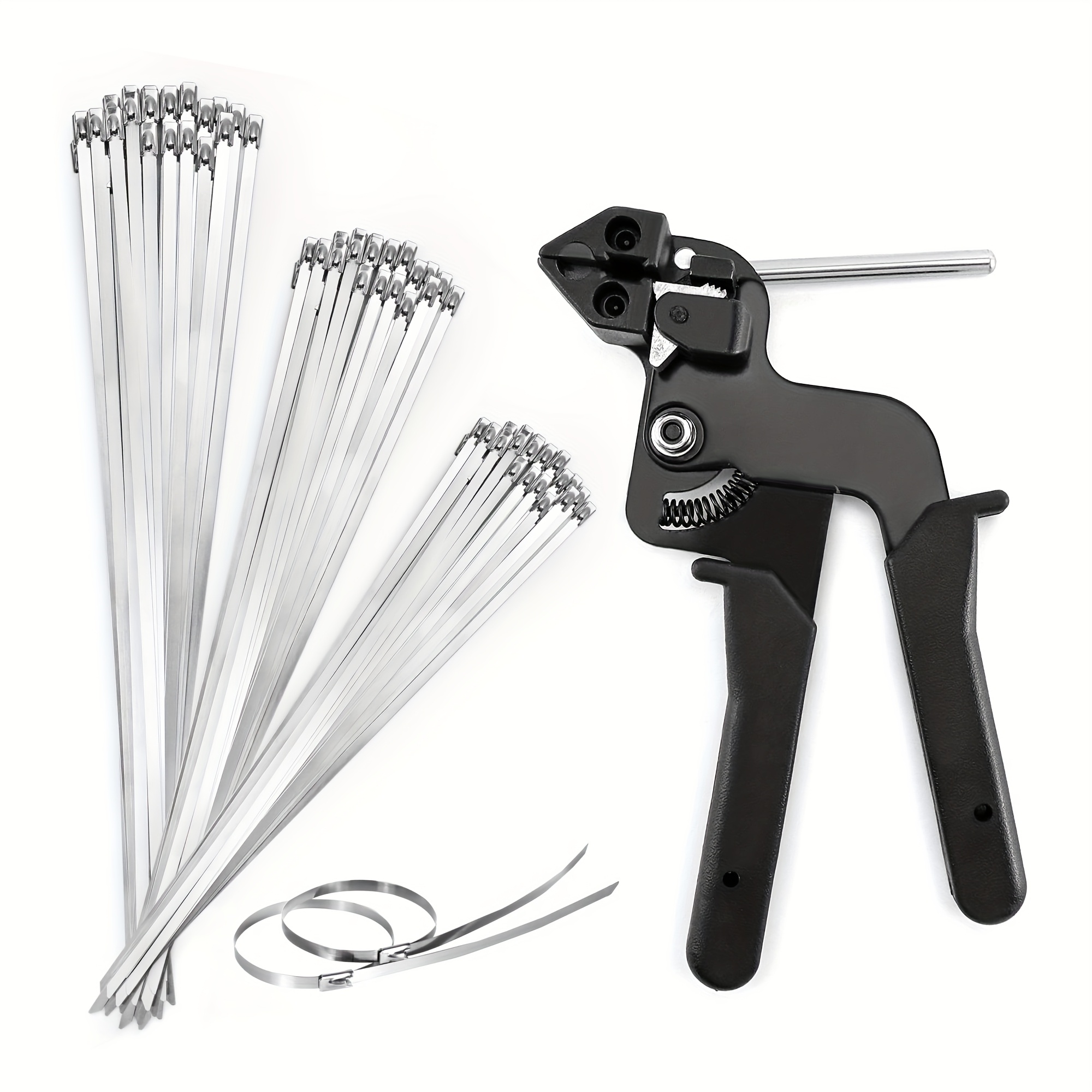 150pcs stainless steel cable ties   tightener handheld stainless steel cable stripper tool pliers for bundling and strapping three sizes of stainless steel cable ties 20cm 30cm 40cm each with 50pcs